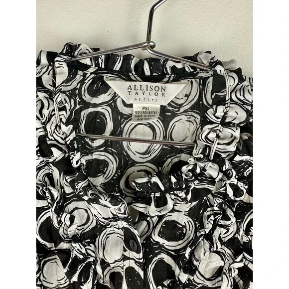 Allison Taylor Button Up Blouse Top Short Sleeve Women's Size‎ PXL petite - Picture 10 of 13